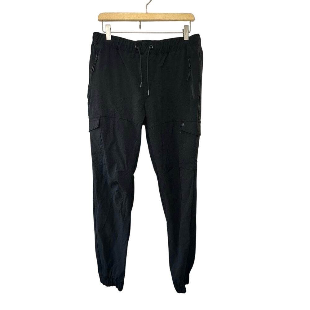 Fried Denim Black Cargo Pants Men's Size MEDIUM  Zip & Snap Pockets